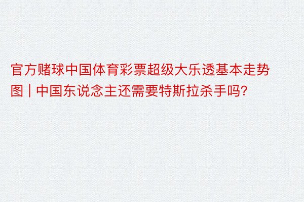 官方赌球中国体育彩票超级大乐透基本走势图 | 中国东说念主还需要特斯拉杀手吗？